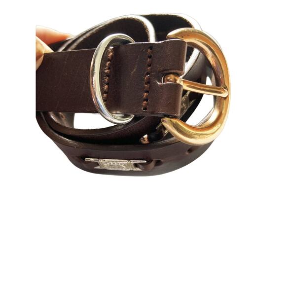 Womens Conch Belt Brown Golden Buckle B63 main image 4